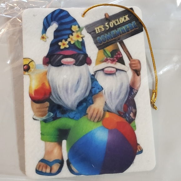 Beach Gnomes It's 5 O'Clock Somewhere  Car Air Freshener - Picture 4 of 4